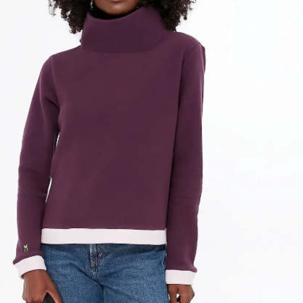 Dudley Stephens Purple Fleece Turtleneck Pullover Top
